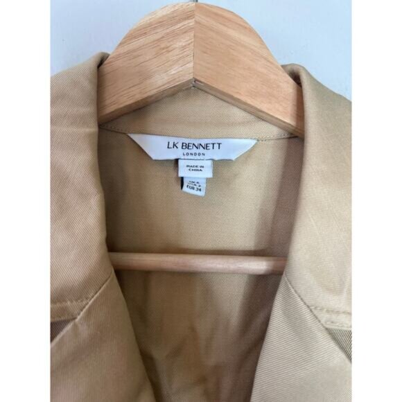 NEW LK Bennett Stella Lined Blend Belted Short Sleeves Short Playsuit Size: 2 - Picture 4 of 7